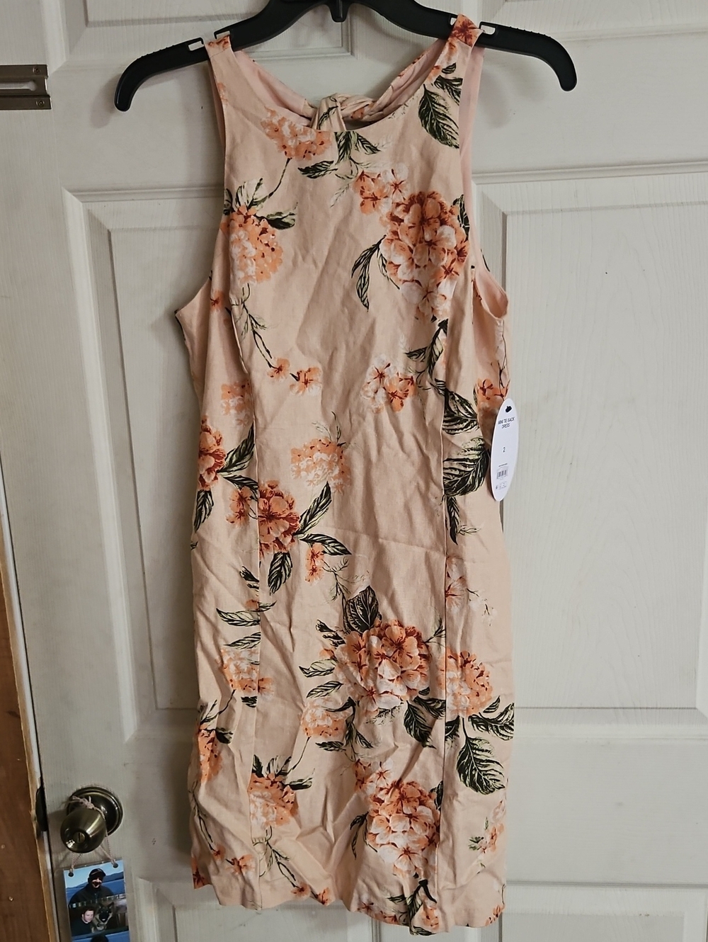 SCOOP MINI TIE BACK DRESS: HYDRANGEA PEACH: NEW WITH TAGS: SIZE 2